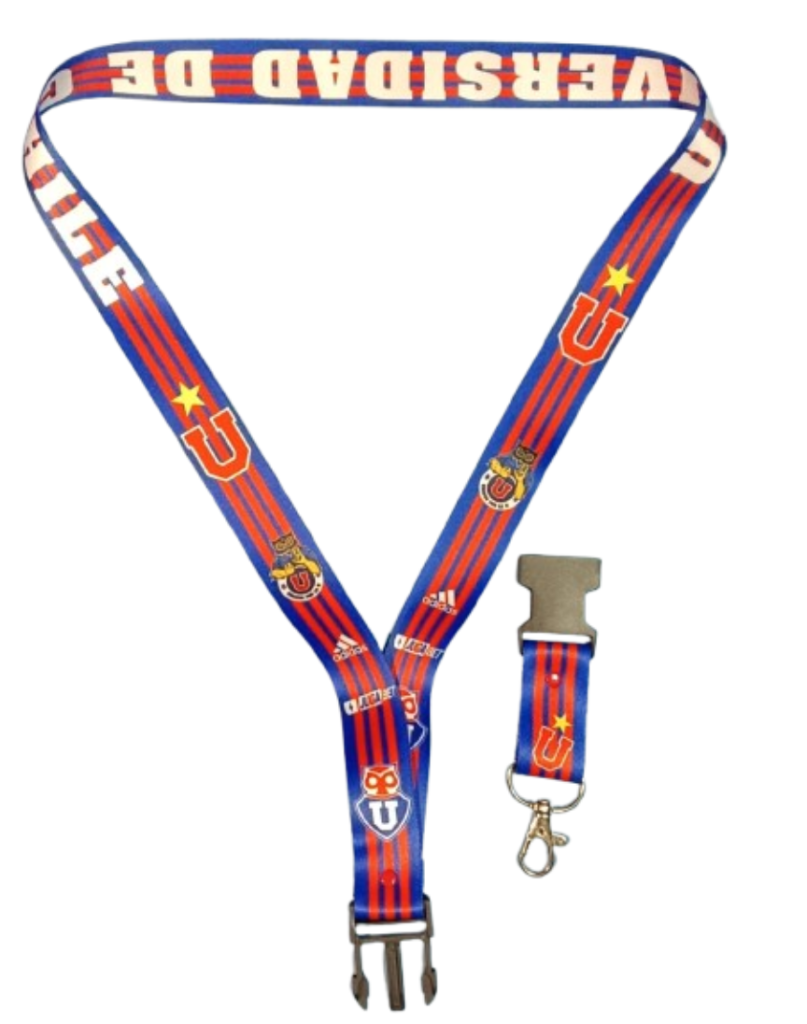 Lanyards estampado personalizado de U de Chile para hinchas