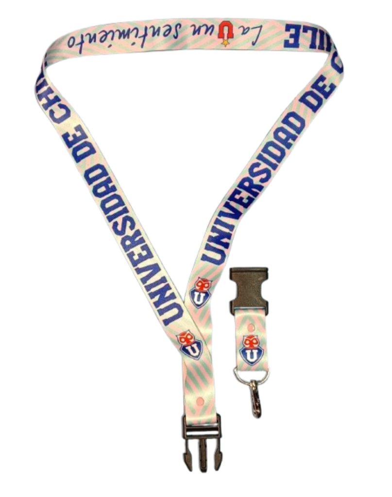 Lanyards estampado personalizado de U de Chile para hinchas