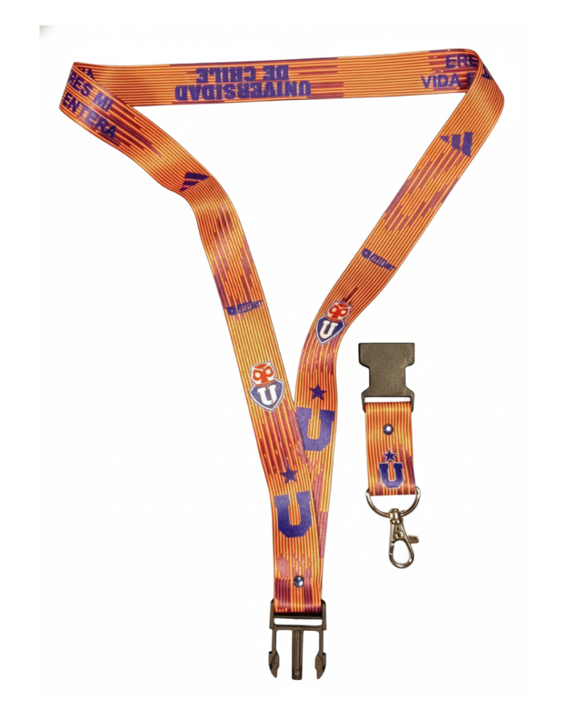 Lanyards estampado personalizado de U de Chile para hinchas
