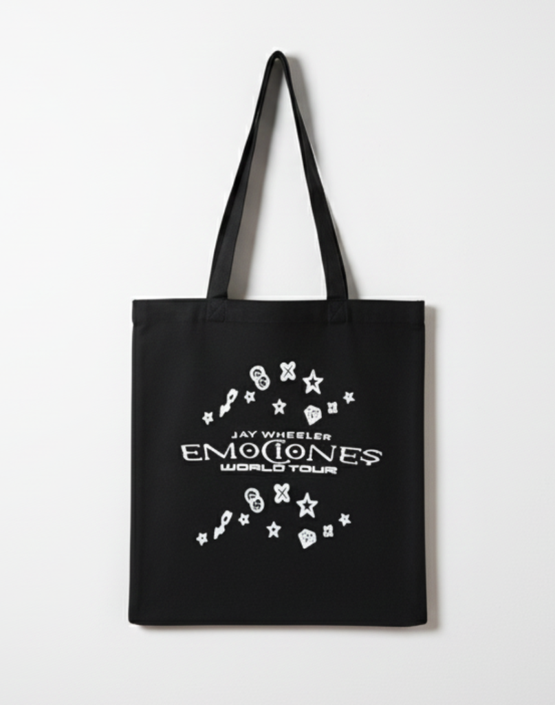 Tote bag personalizada con estampado duradero — merch ecológica de Jay Wheeler